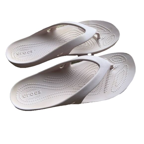 Crocs KADEE II Flip Flops/Thong Sandals - Women's Size 10 Barely Pink Beach - Picture 4 of 5